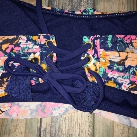 NWT Arizona Jeans Co Floral Bikini Bottoms Women’s Large - Picture 4 of 6